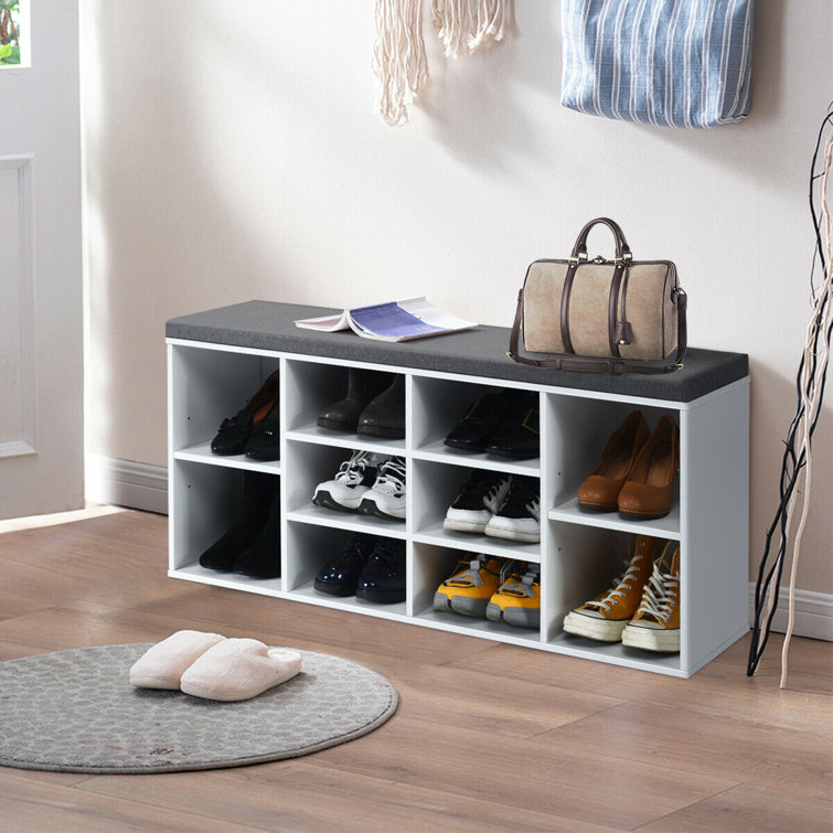 Ebern designs cubbie shoe storage bench finish new arrivals